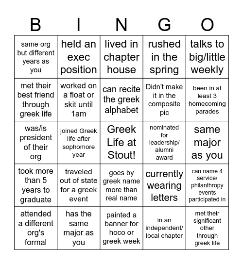 Find someone who... Bingo Card