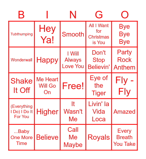 OVERPLAYED Bingo Card