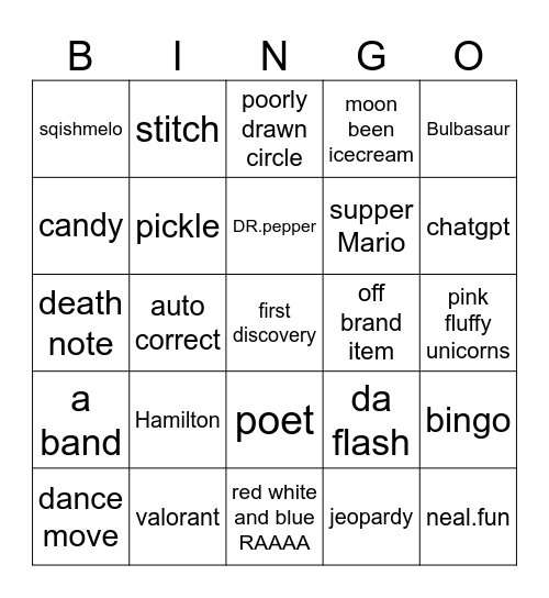 funny lol Bingo Card