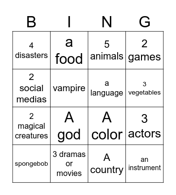 Infinite Craft Bingo Card