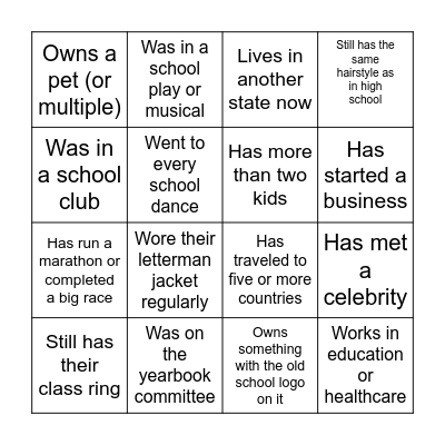 Find Someone Who... Bingo Card