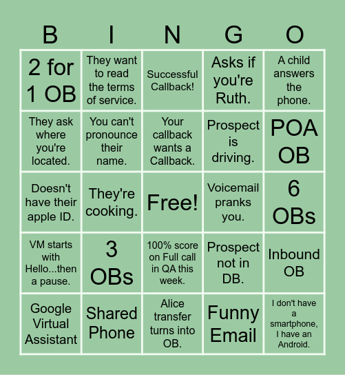 Wellth Bingo Challenge Bingo Card