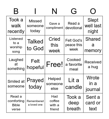 HEART & HEALING Bingo Card