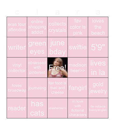 clara bingo Card