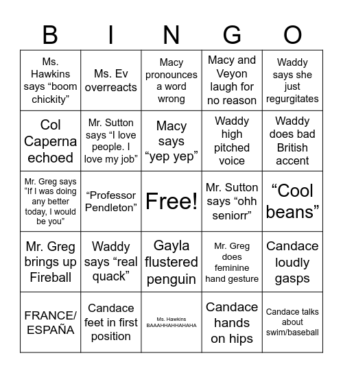 Proto Bingo Card