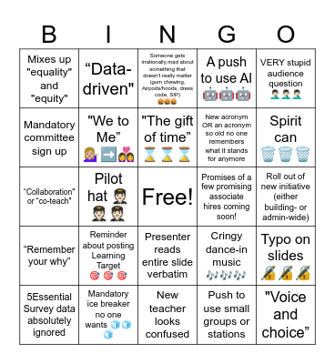 🤫🤫🤫 Bingo Card