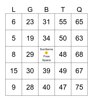 🌈SILVERSERVE PRIDE  BINGO GAME 5 Bingo Card