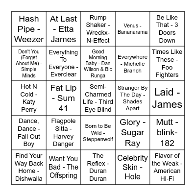American Pie Bingo Card
