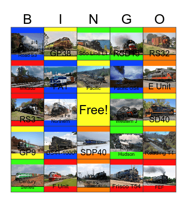 The Railway Lines of the Chicagoland Area-Past to the Present Bingo Card