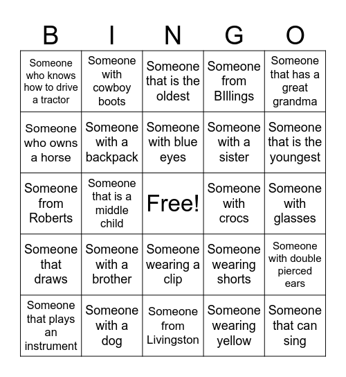 Hello Bingo Card