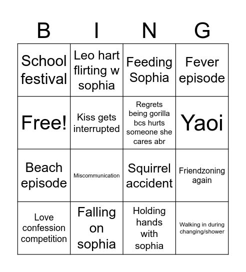 My little gorilla Bingo Card