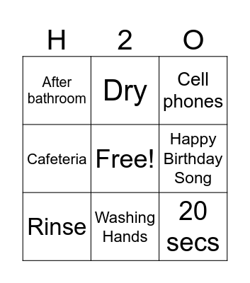 HAND HYGIENE BINGO Card