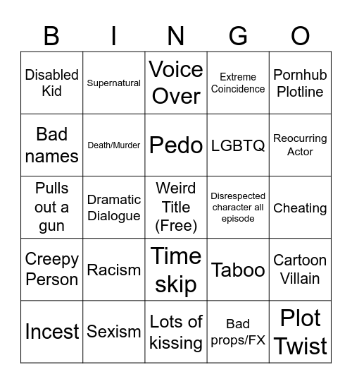 Tommorow's Teachings Bingo Card