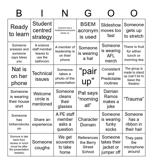 BSEM Bingo Part 2 Bingo Card