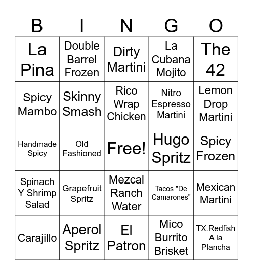 Mi Cocina Watterscreek Bingo Card