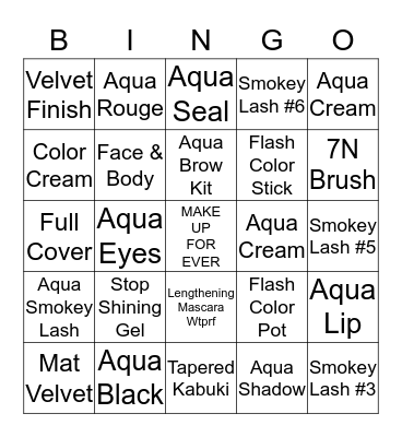 MAY IS AQUA MONTH!! Bingo Card