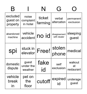 Security Bingo Card