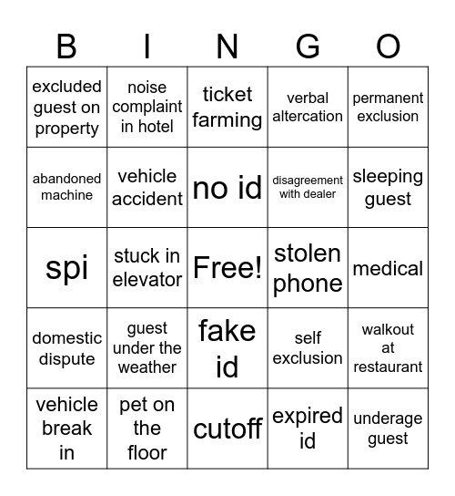 Security Bingo Card