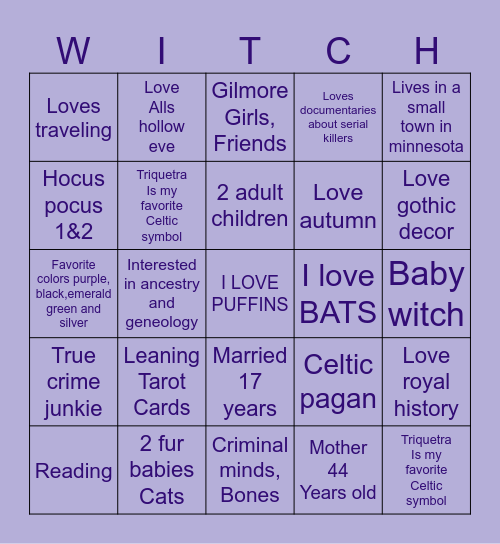 Penpal/ friend finder Bingo Card