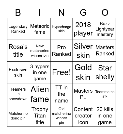 Idk I just made this.. Bingo Card