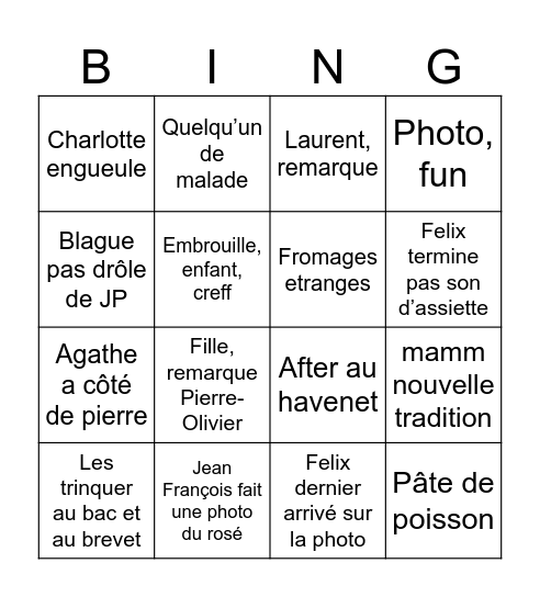 Bingo Card