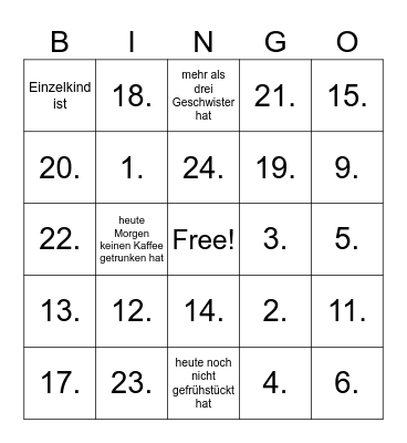 Finde jemanden, der... Bingo Card