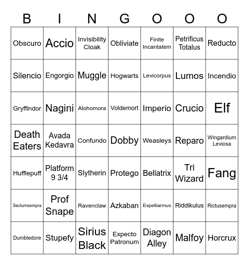 Fun Friday Bingo Card