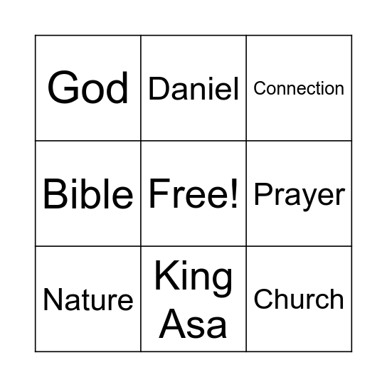 Theme: "The Jesus Connection" Bingo Card