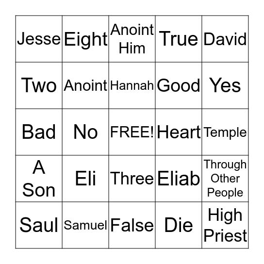 Thanh Kinh Review - Test 1 Bingo Card