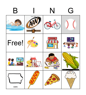 Iowa summer Bingo Card