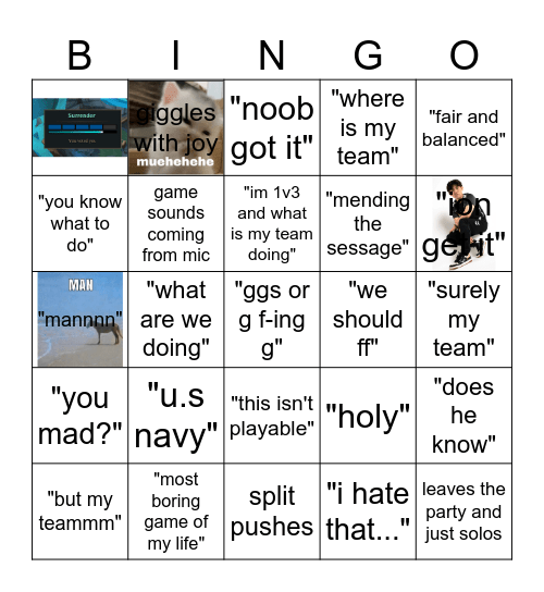 THE GOOBER Bingo Card