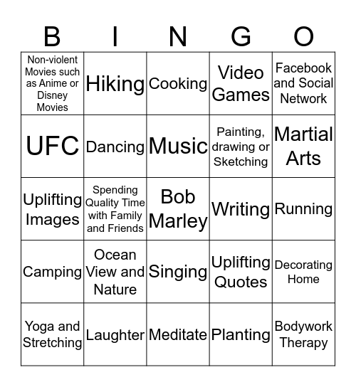 Treatments for Post Traumatic Stress Disorder  Bingo Card