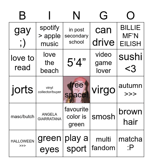 holly bingo Card