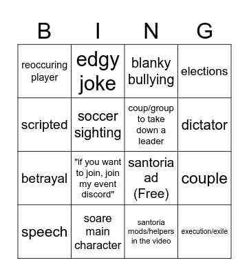Jjkay communists vs capitalists bingo board Bingo Card