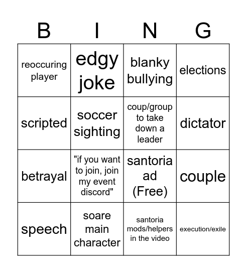 Jjkay communists vs capitalists bingo board Bingo Card