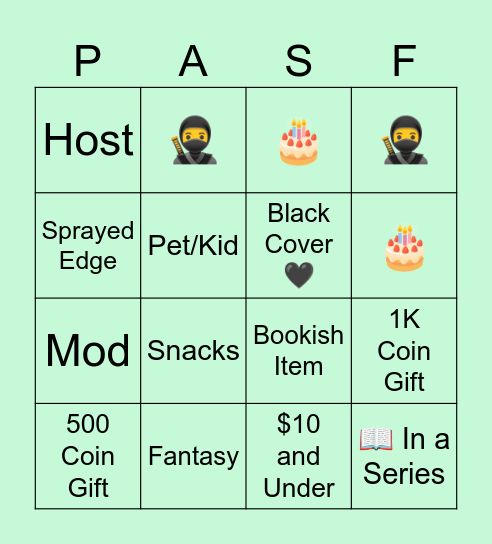Fairy Bingo Card