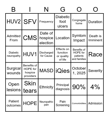 HOPE Bingo Card
