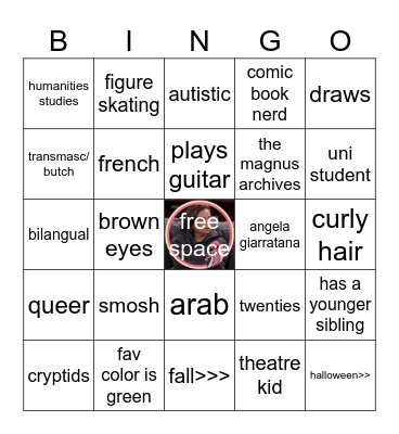 sacha Bingo Card