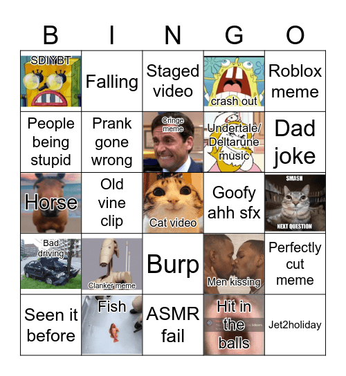 Unusual memes bingo 4 Bingo Card
