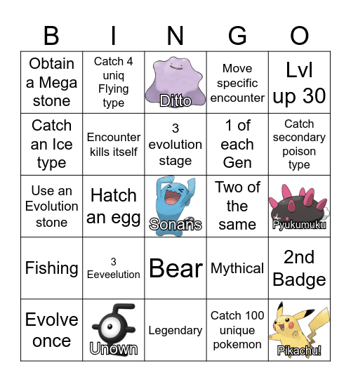 POKE BINGO Card