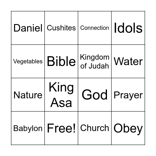 Theme: "The Jesus Connection" Bingo Card