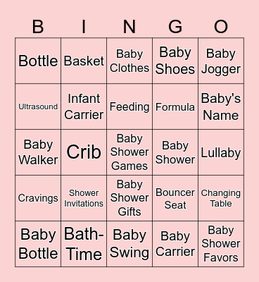 ROYAL BABY SHOWER BINGO Card