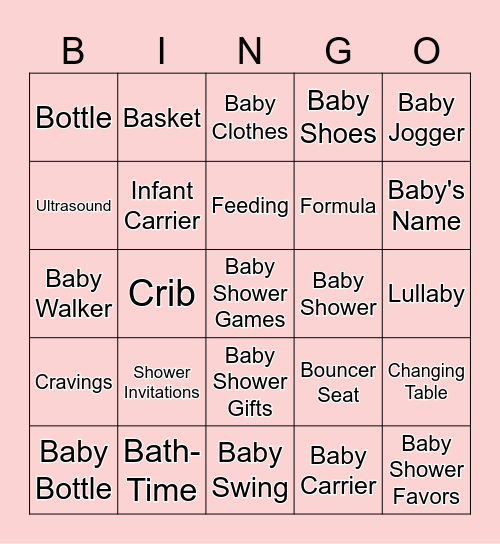 ROYAL BABY SHOWER BINGO Card