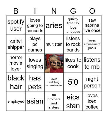 @lietogirlsfwd Bingo Card