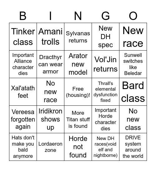 Midnight Reveal Bingo Card