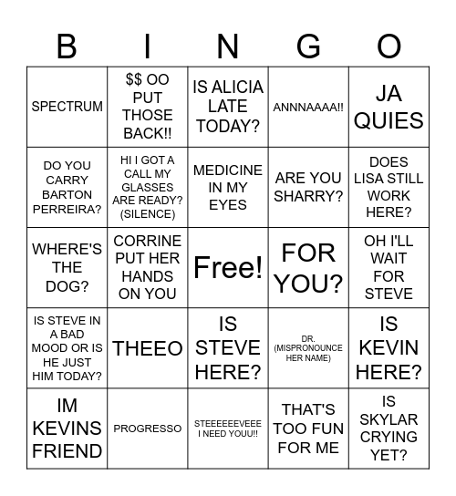 EOC Bingo Card