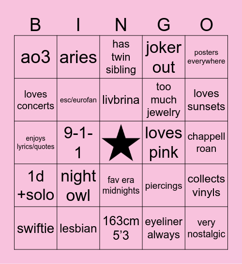 nel<3 Bingo Card