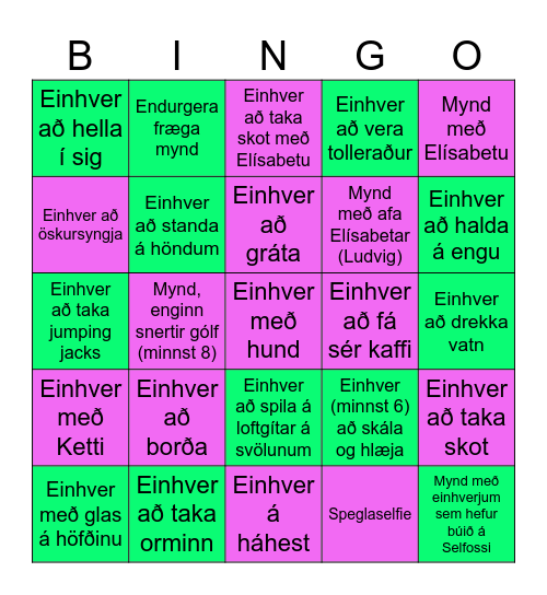 Útskriftarbingó Bingo Card