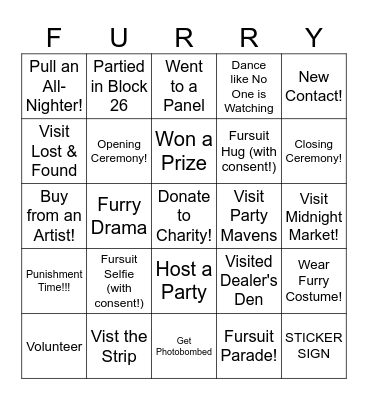 LVFC '26 SFW Bingo Card
