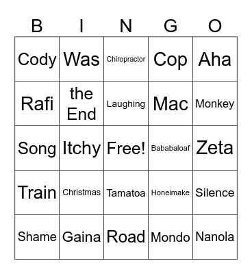 Brian On-Screen Scene Bingo Card
